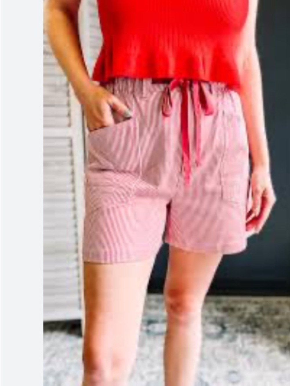 Counterparts Pink Striped Drawstring Women’s Bermudas